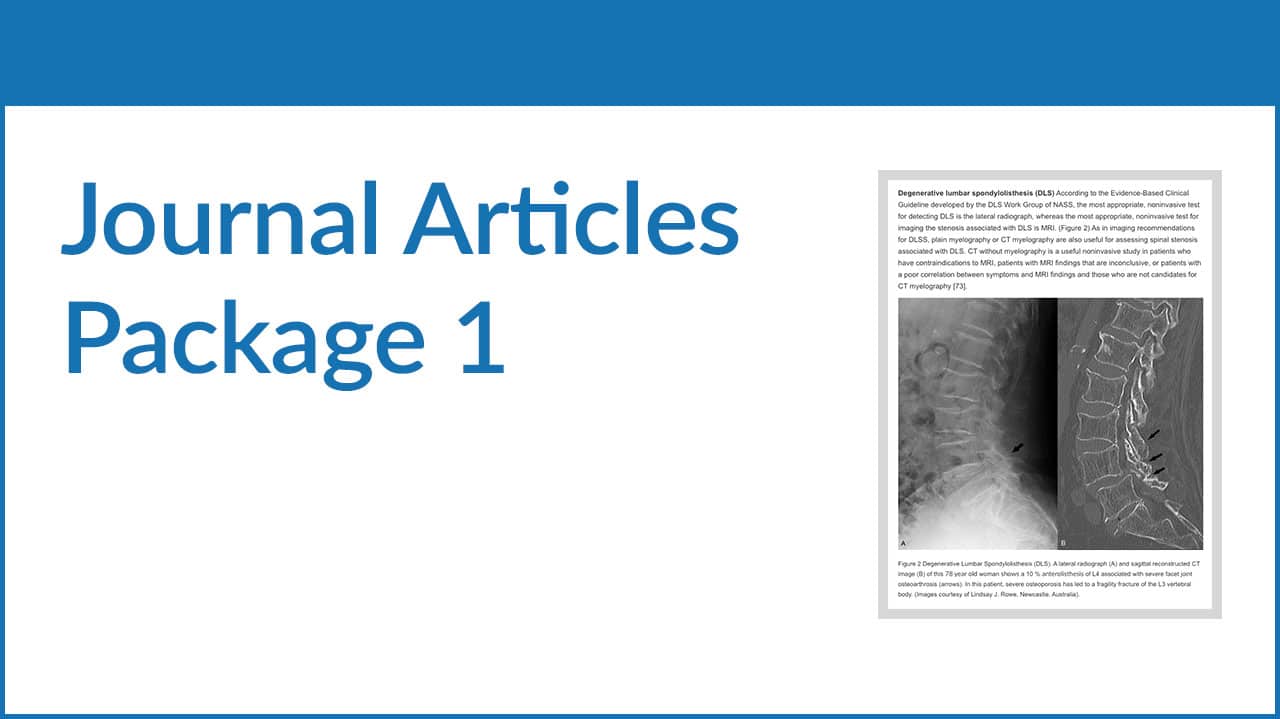 Journal Articles Package #1 Journal Articles Package #1
