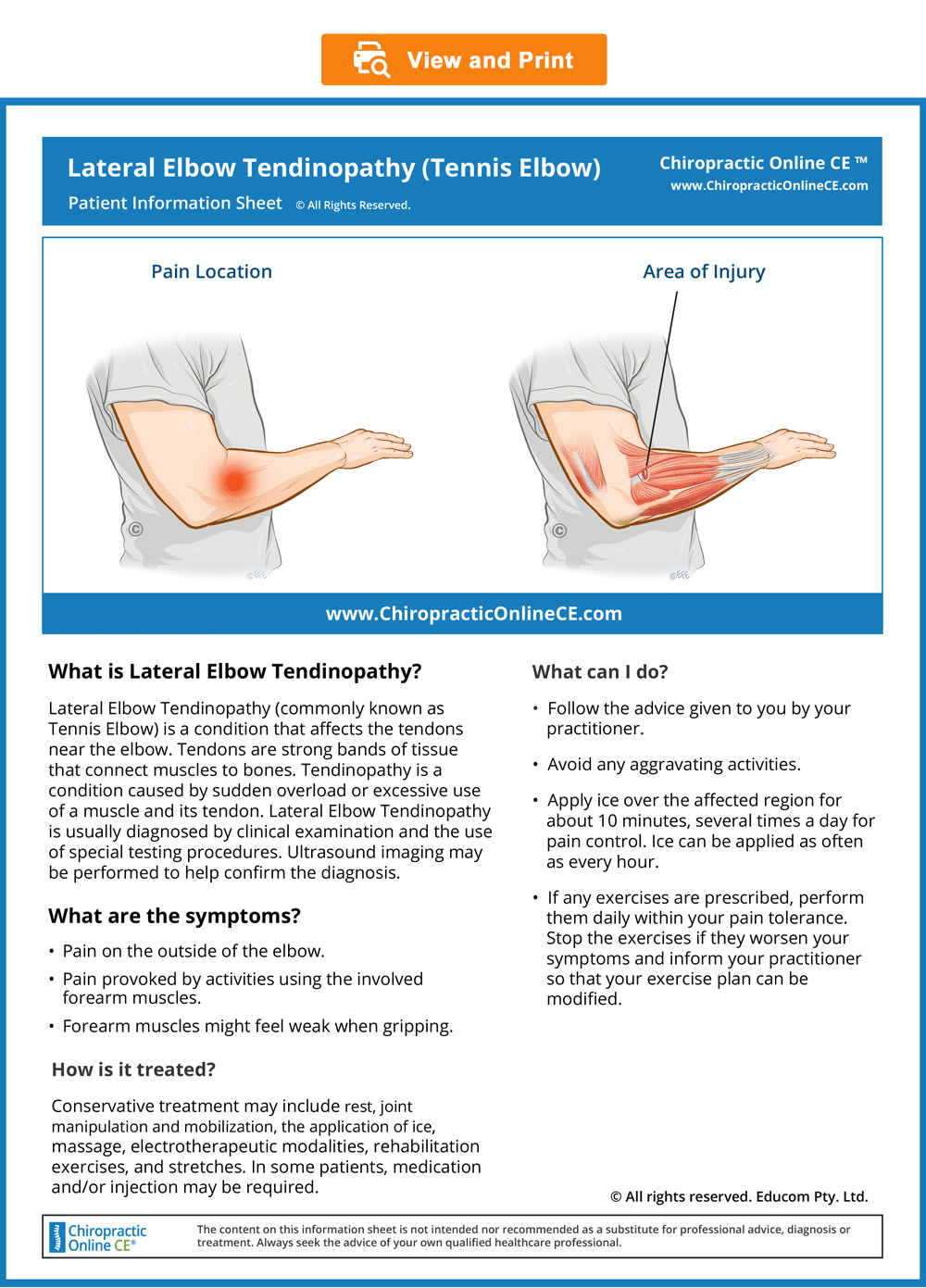 Evaluating a patient with lateral elbow pain Clinical Case Scenario