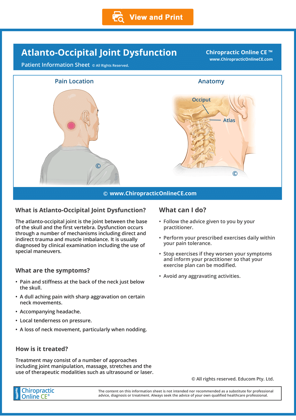 Unit 2 AtlantoOccipital Joint DysfunctionLIFEWESTNU223