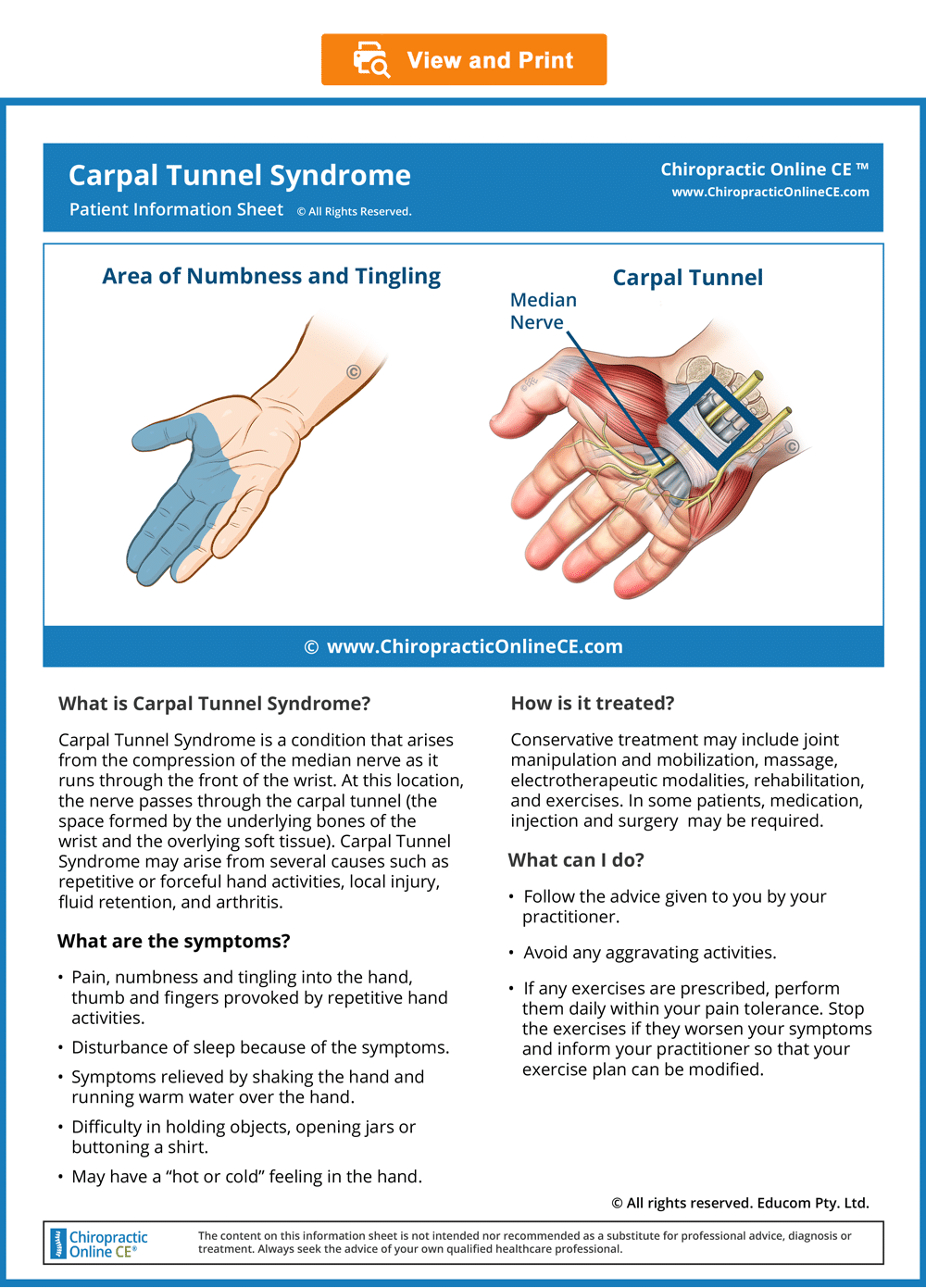 Unit 1 Carpal Tunnel SyndromeLIFEWESTSportsV2U123 Chiropractic
