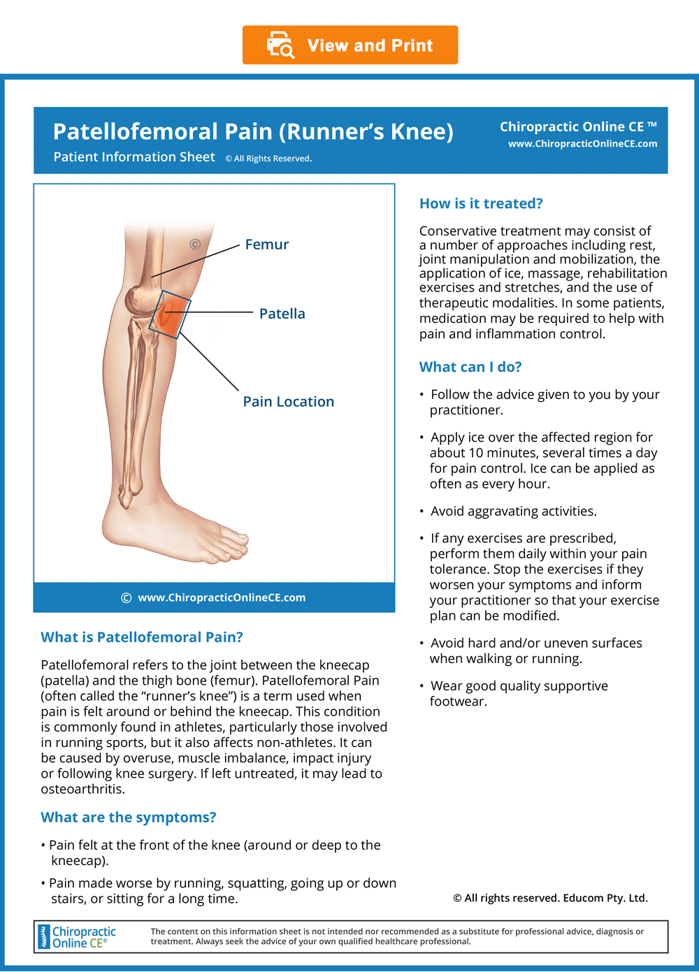 Unit 3 Patellofemoral Pain (Runner's Knee)LIFEWESTSportsV1U323