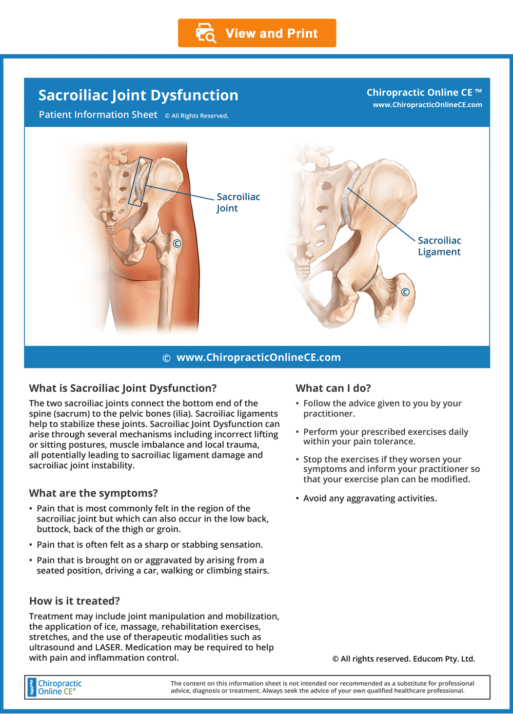 Unit 3 Sacroiliac Joint DysfunctionLIFEWESTBU322 Chiropractic