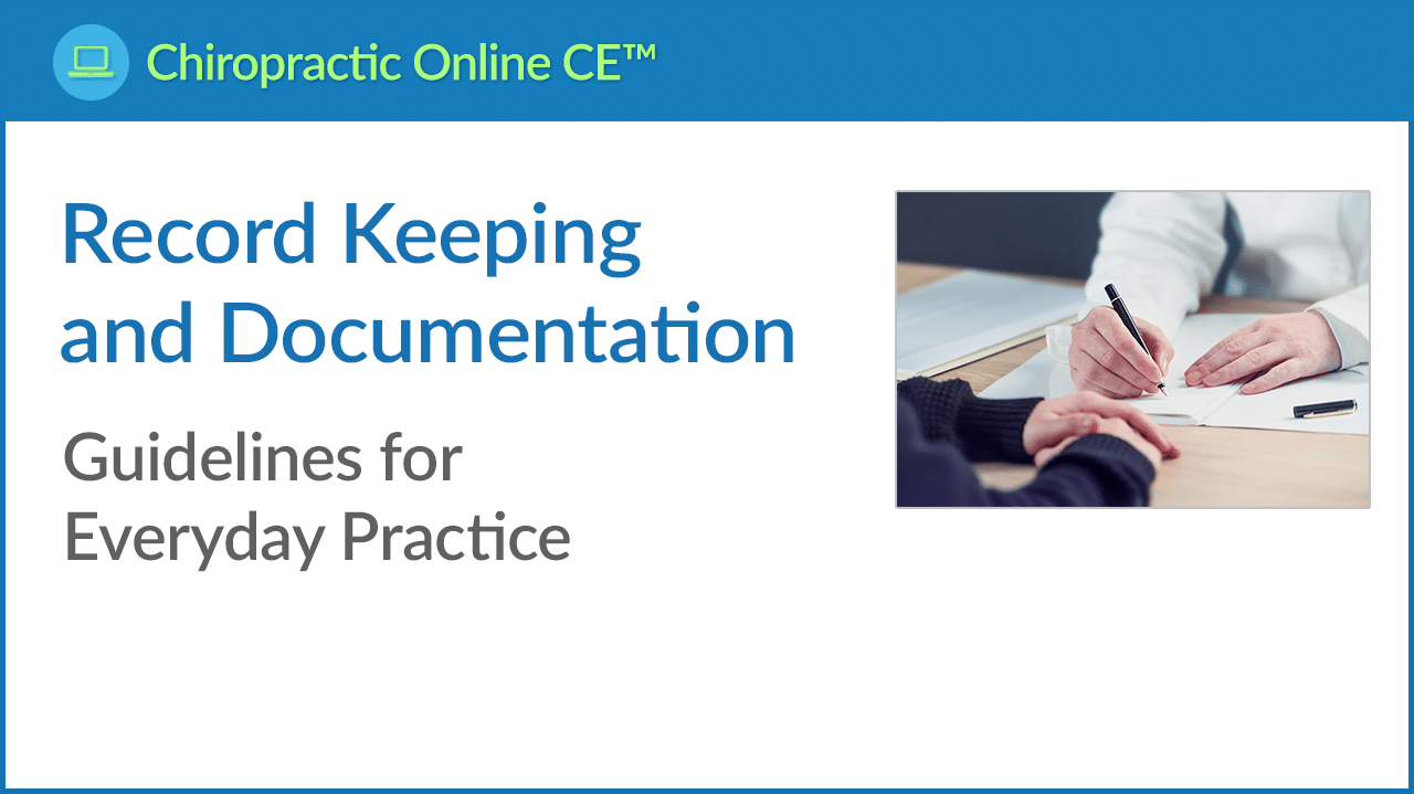 Record Keeping and Documentation (CME)
