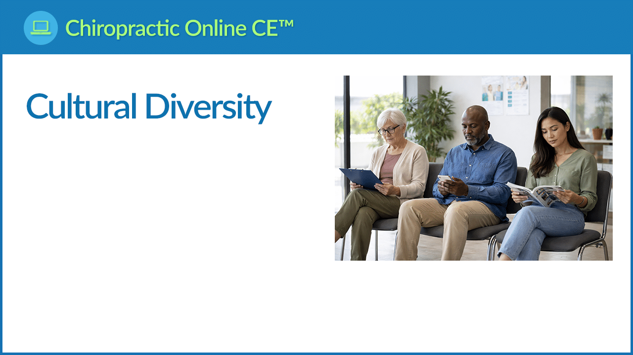 Cultural Diversity continuing education course for chiropractors in 