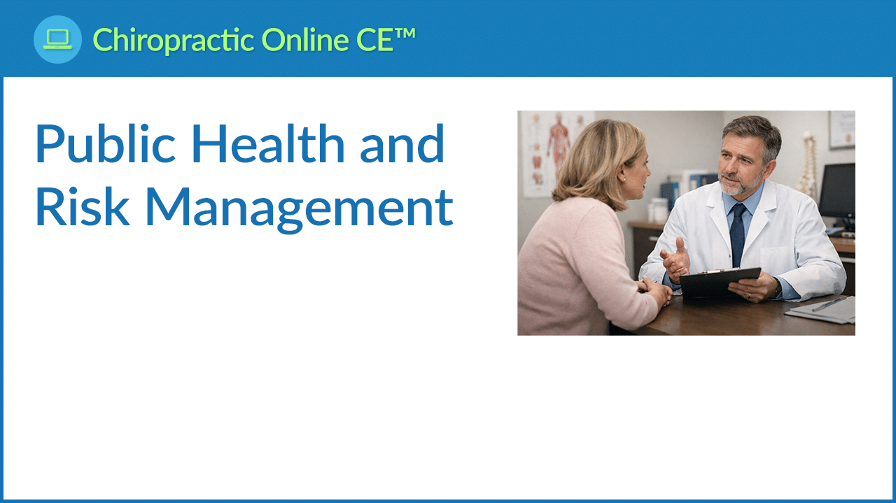 Professional Boundaries, Ethics and Risk Management continuing education course for chiropractors in